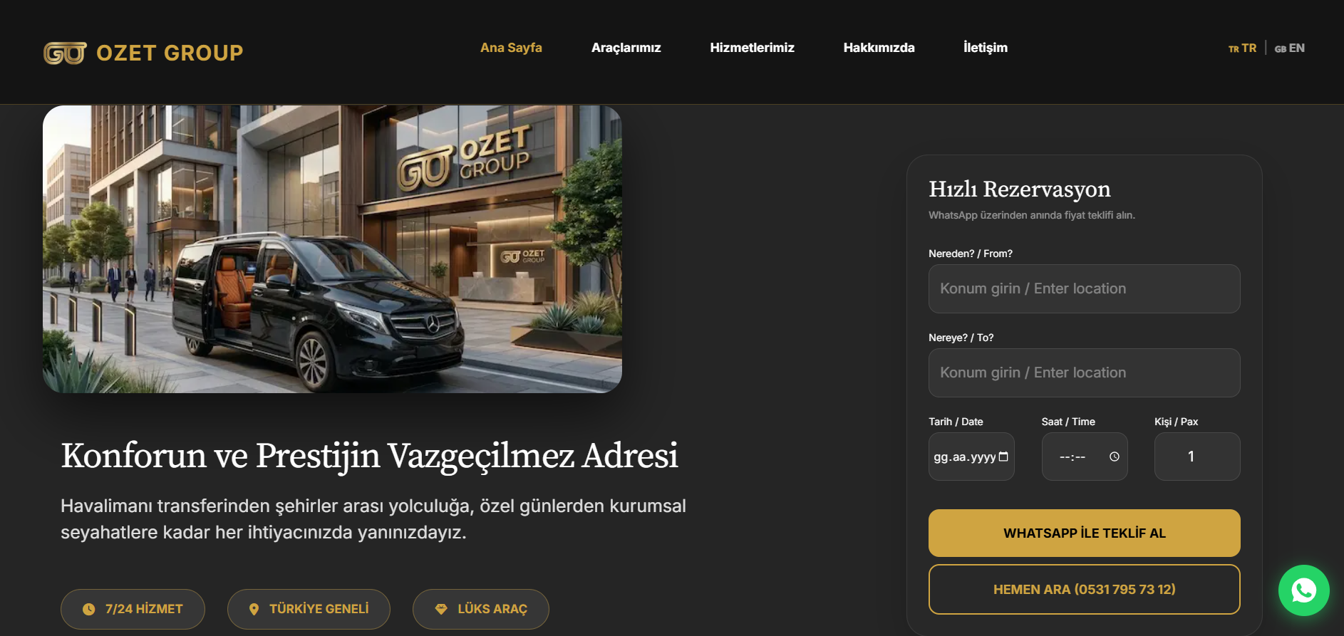 GO OZET GROUP VIP Transfer | Kurumsal Web Sitesi