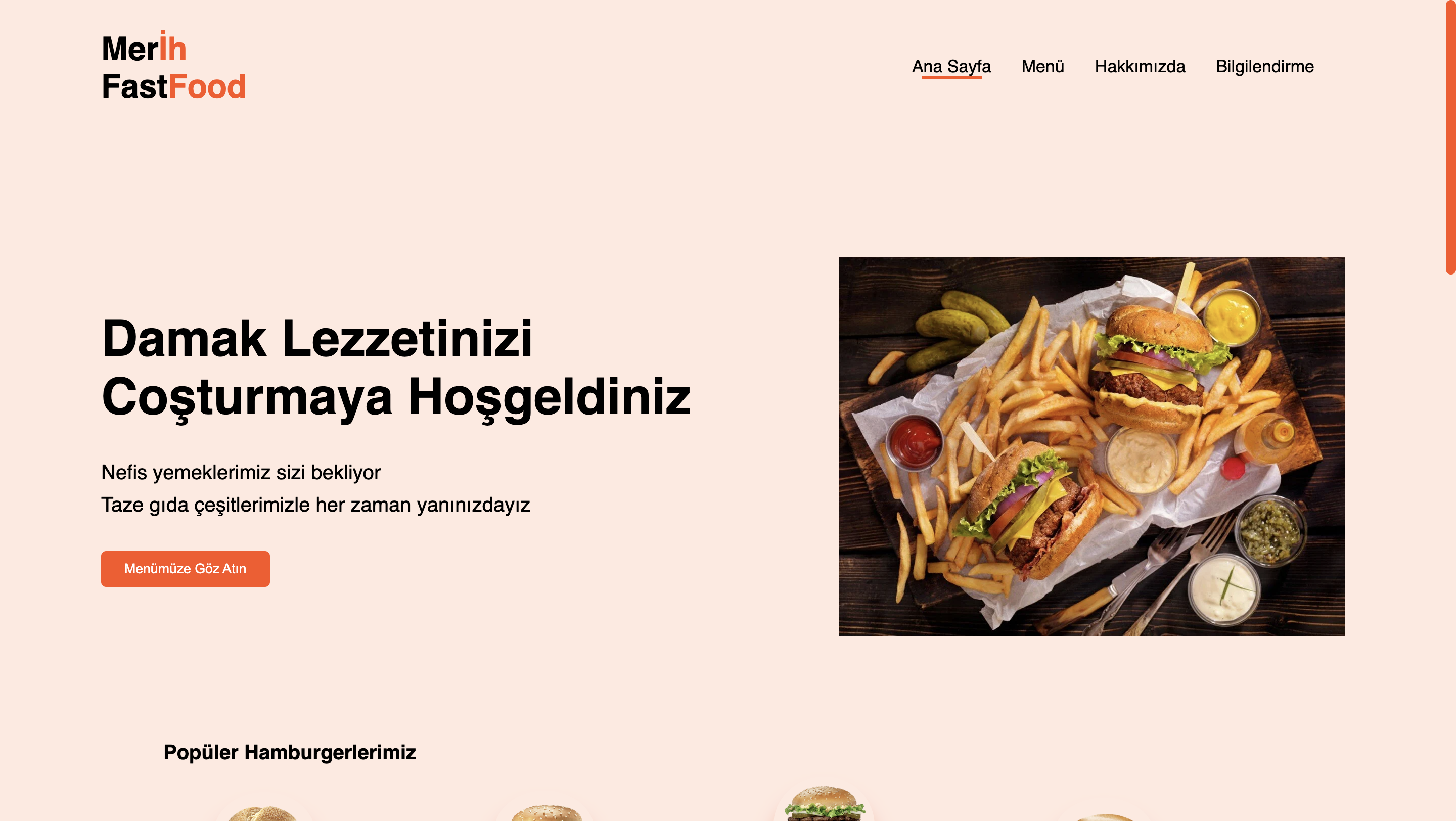 FastFood Web Sitesi